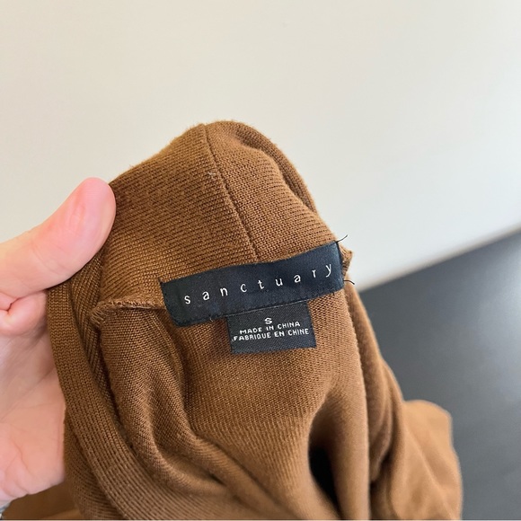 Sanctuary Brown Open Cardigan Sweater with Pockets - Picture 9 of 13